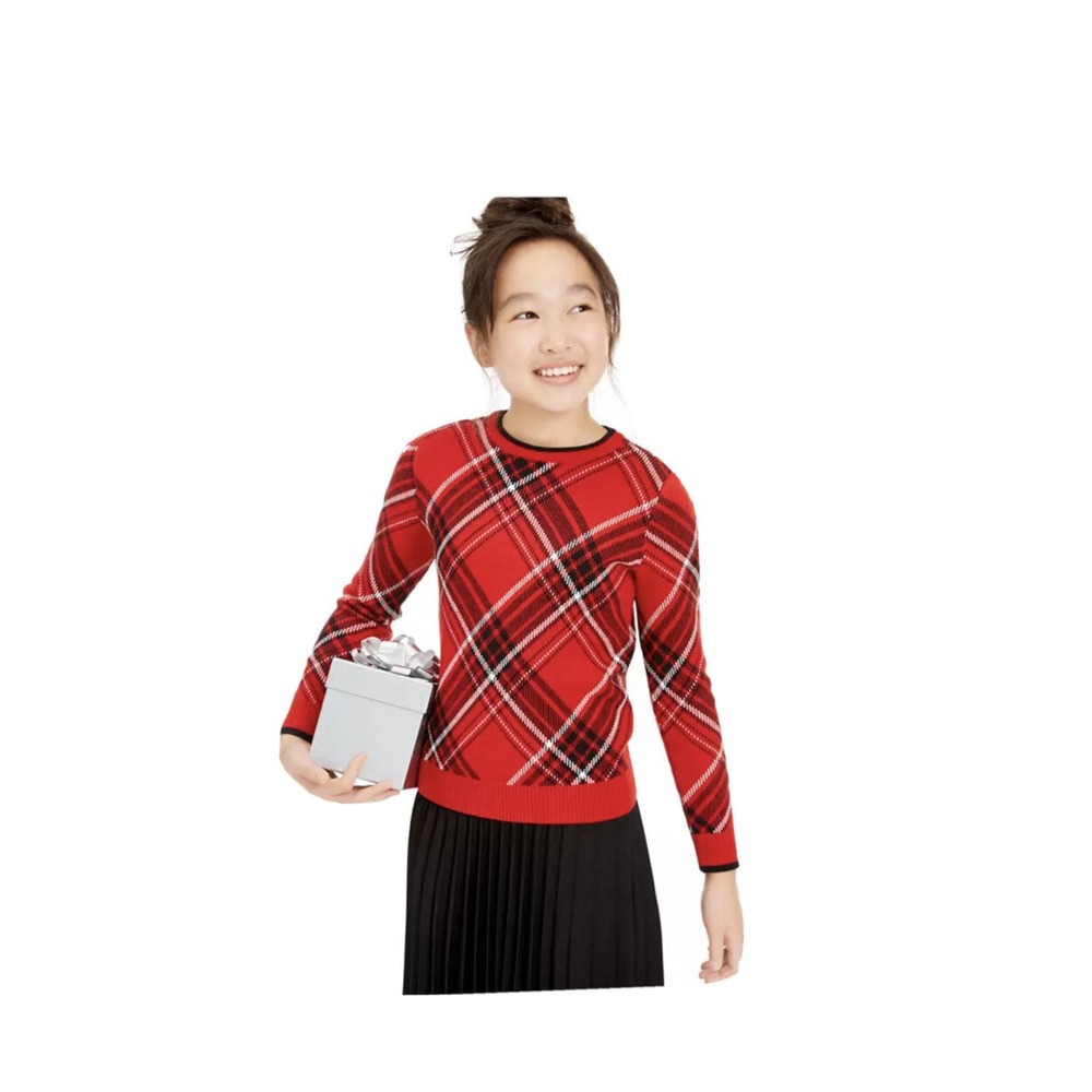 Charter‎ Club Girls Plaid Family Red Plaid Sweater Size 3T